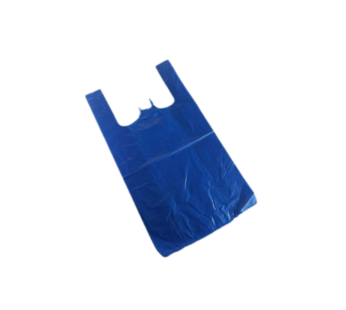 Medium Blue Plastic Carrier Bag High Density [11x17x21 inch) 19 mu