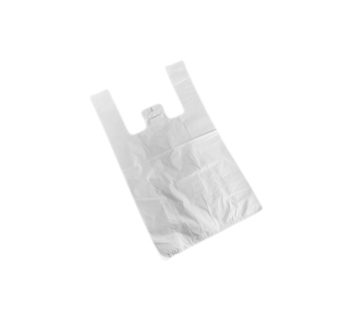 White Heavyweight Plastic Vest Carrier Bag XL [13x20x23inch]