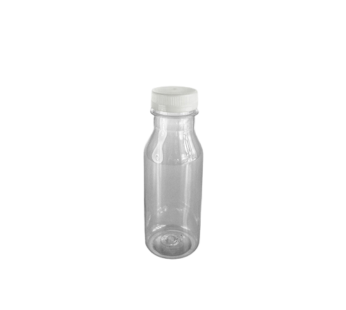 Clear Round Juice Bottle & Caps