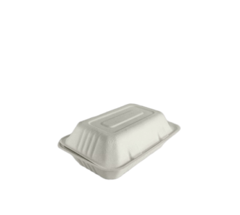 Compostable Bagasse Rectangular Hinged Lunch Box