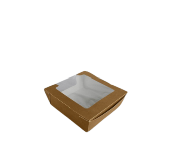 Hinged Laminated Kraft Food Box With Window