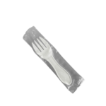 Plastic Mini Fork Wrapped White