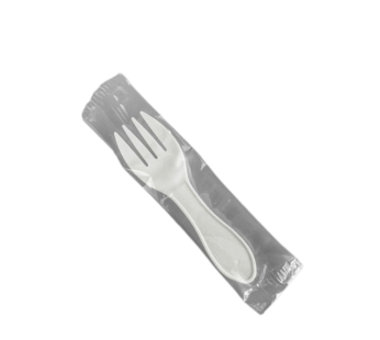 Plastic [139WRAPL] Mini Fork Wrapped White