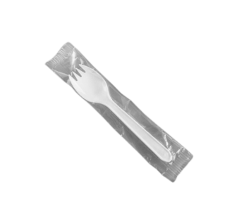 Plastic [149WRAP] White Wrapped Sporks [2.5inch]