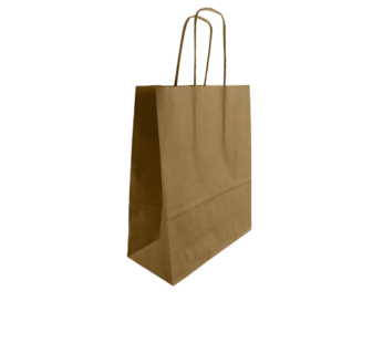 Ribbed Kraft Twisted Handle Paper Bag
