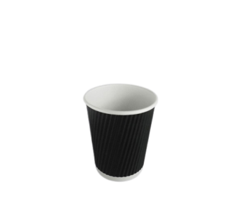 Ripple Black Paper Cup Hot