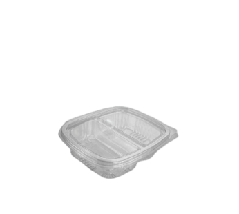 Somoplast 2 Compartment Clear Hinged Rectangular Container [250cc]
