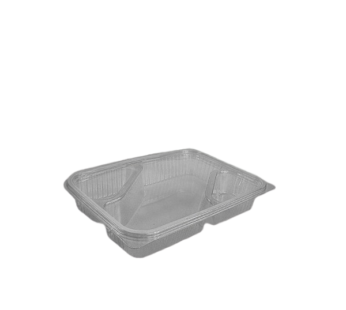 Somoplast 3 Compartment Clear Hinged Small Rectangular Container