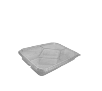 Somoplast 5 Compartment Clear Hinged Rectangular Container