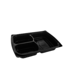 3 Compartment Microwavable Container Black