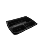 3 Compartment Microwavable Container Alternative Design Black
