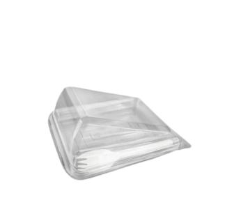 Somoplast Plastic Cake Slice Clear Hinged Container