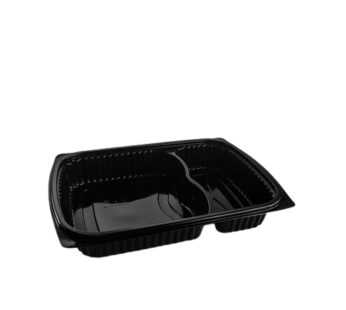 Somoplast Black 2 Compartment Microwavable Take Away Container [75%/25% Split]